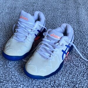 Asics Kids' Cream and Blue Sneakers